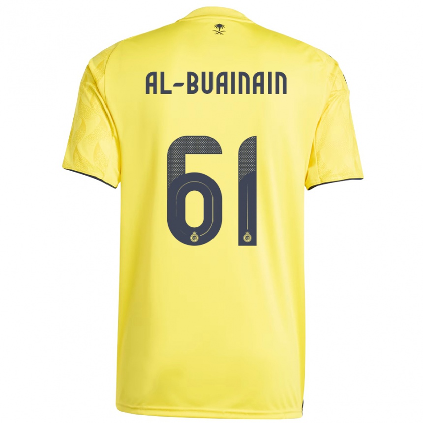 גברים כדורגל Mubarak Al-Buainain #61 צהוב שחור ג'רזי ביתית 2025/26