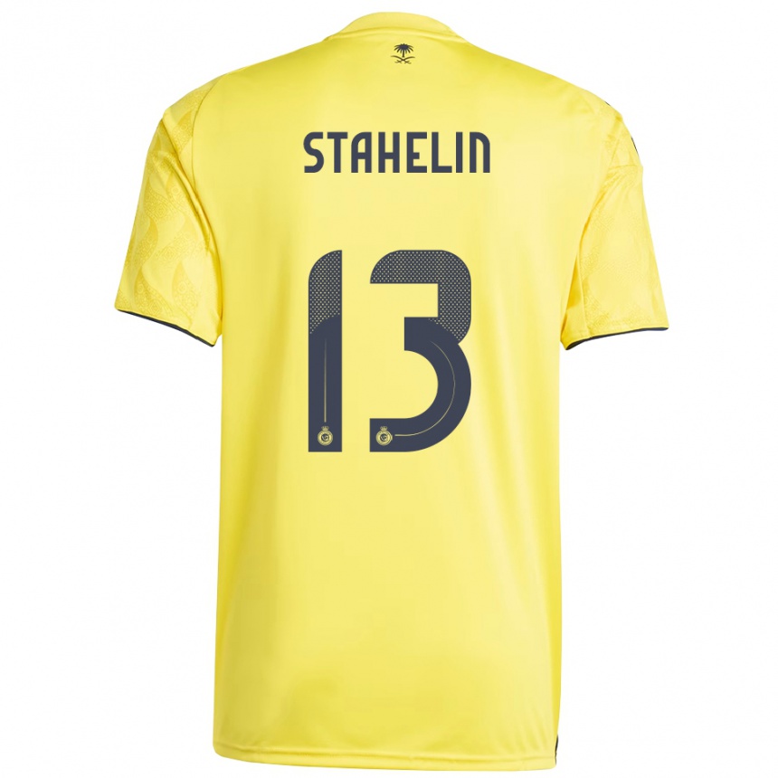גברים כדורגל איזבלה סטאלין #13 צהוב שחור ג'רזי ביתית 2025/26