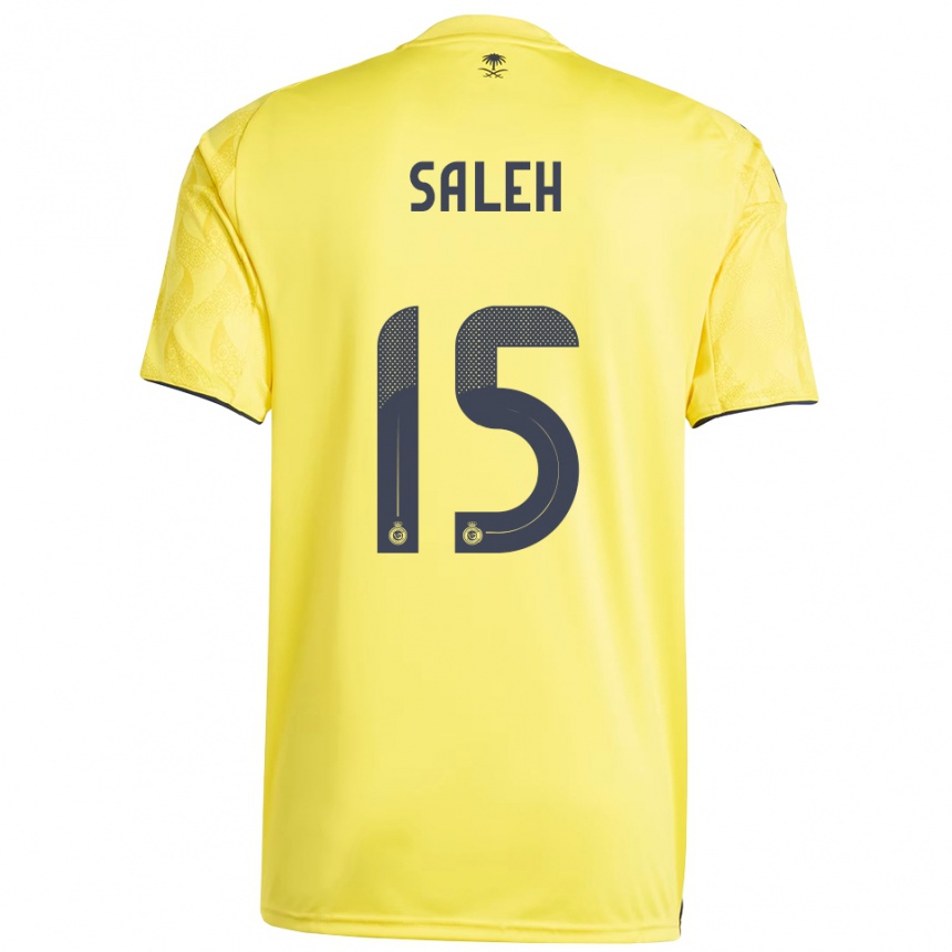 גברים כדורגל Rinas Saleh #15 צהוב שחור ג'רזי ביתית 2025/26