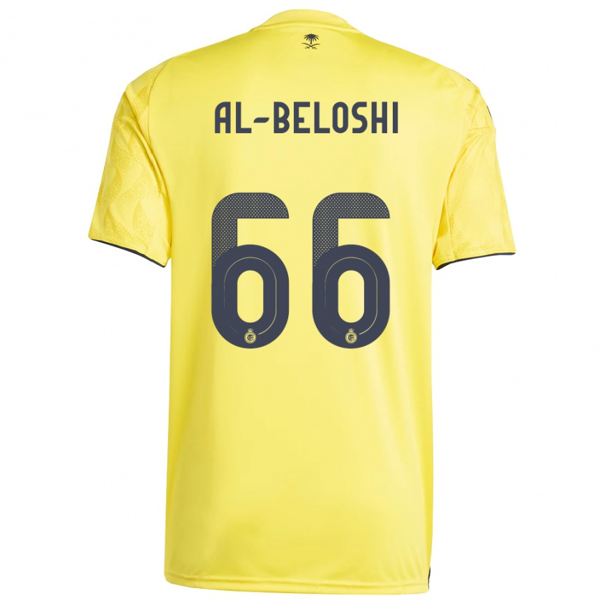 גברים כדורגל Reem Al-Beloshi #66 צהוב שחור ג'רזי ביתית 2025/26