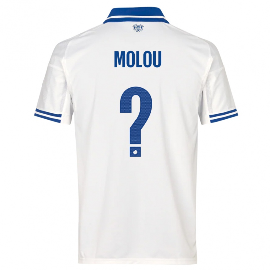 גברים כדורגל Yvann Molou #0 לבן כחול ג'רזי ביתית 2025/26