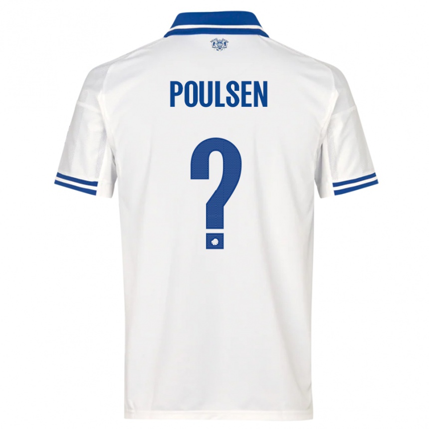 גברים כדורגל Xander Poulsen #0 לבן כחול ג'רזי ביתית 2025/26