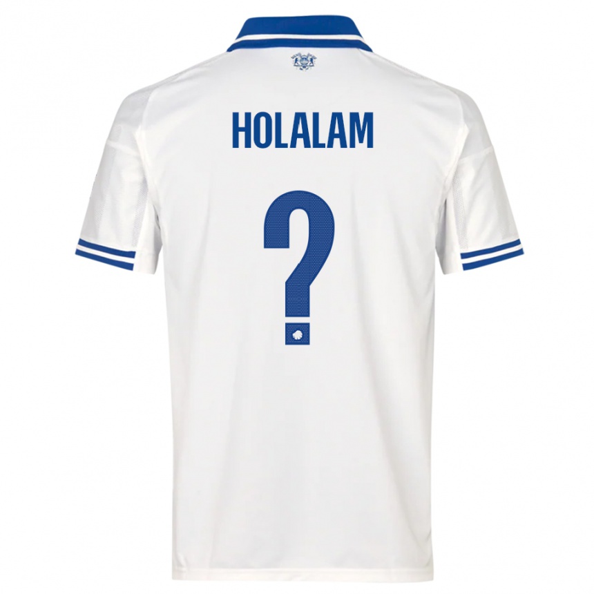 גברים כדורגל Ishaq Holalam #0 לבן כחול ג'רזי ביתית 2025/26