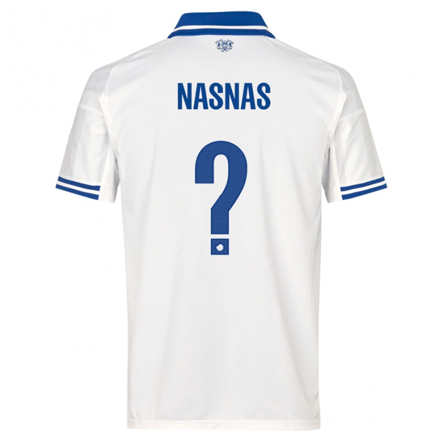 גברים כדורגל Marvin Nasnas #0 לבן כחול ג'רזי ביתית 2025/26