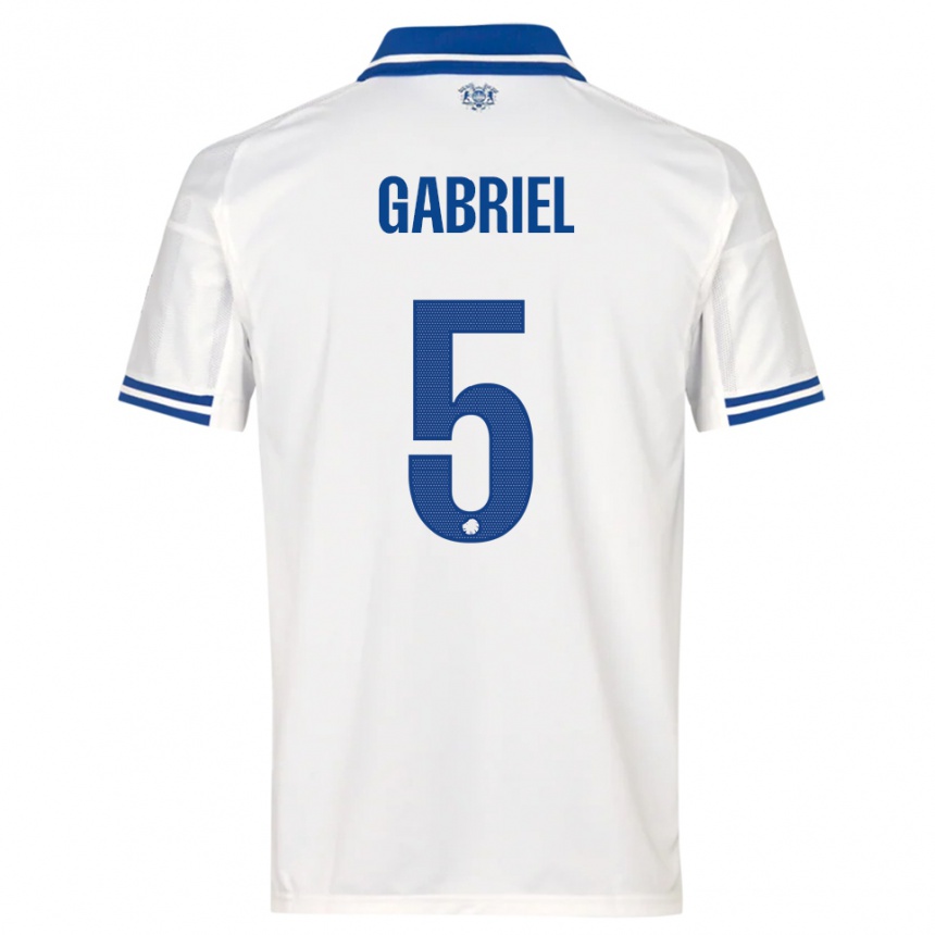 גברים כדורגל גבריאל פריירה #5 לבן כחול ג'רזי ביתית 2025/26