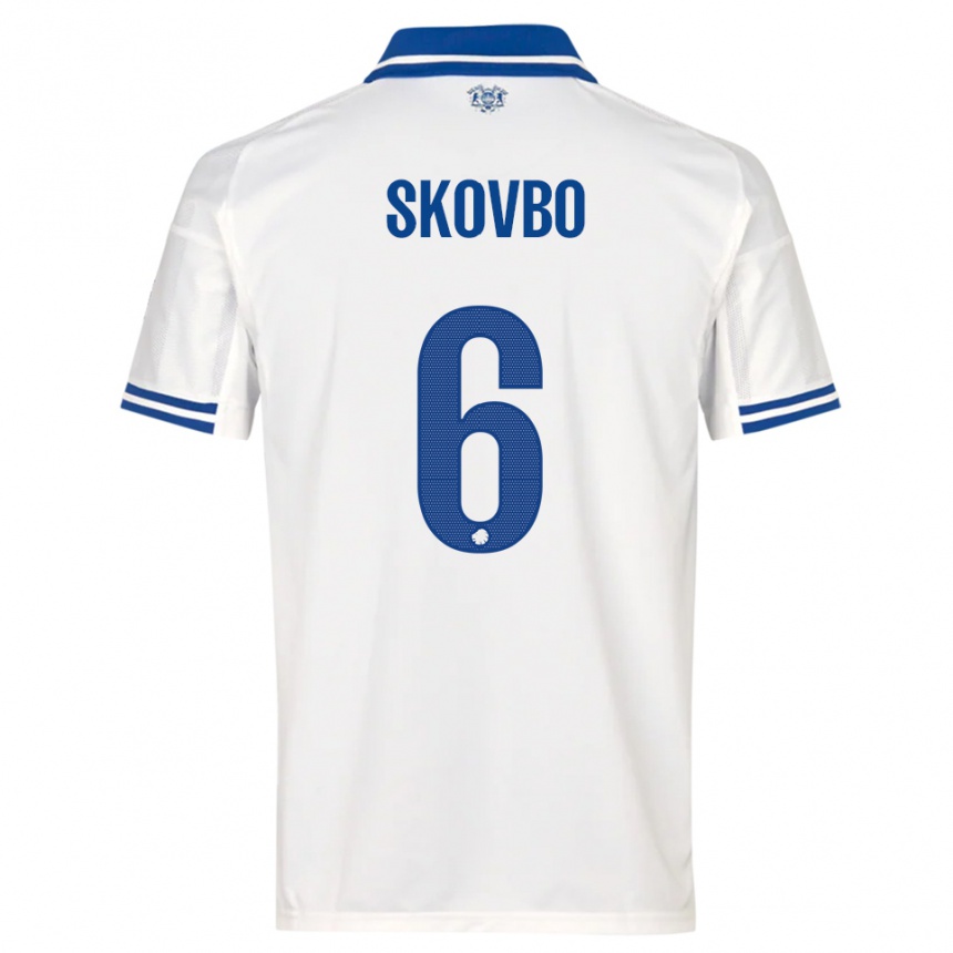 גברים כדורגל אידה סקובבו #6 לבן כחול ג'רזי ביתית 2025/26
