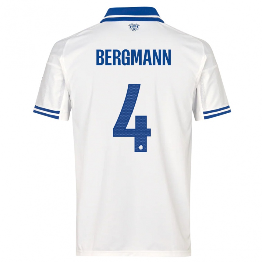 גברים כדורגל Olivia Bergmann #4 לבן כחול ג'רזי ביתית 2025/26