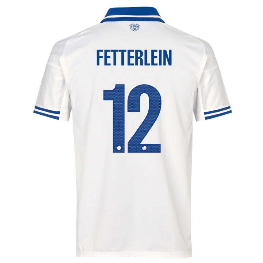 גברים כדורגל Sean Fetterlein #12 לבן כחול ג'רזי ביתית 2025/26