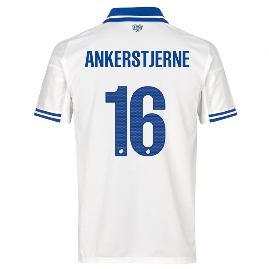 גברים כדורגל Ida Ankerstjerne #16 לבן כחול ג'רזי ביתית 2025/26