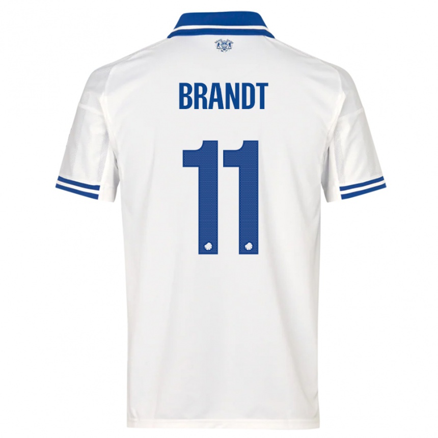 גברים כדורגל Emma Brandt #11 לבן כחול ג'רזי ביתית 2025/26