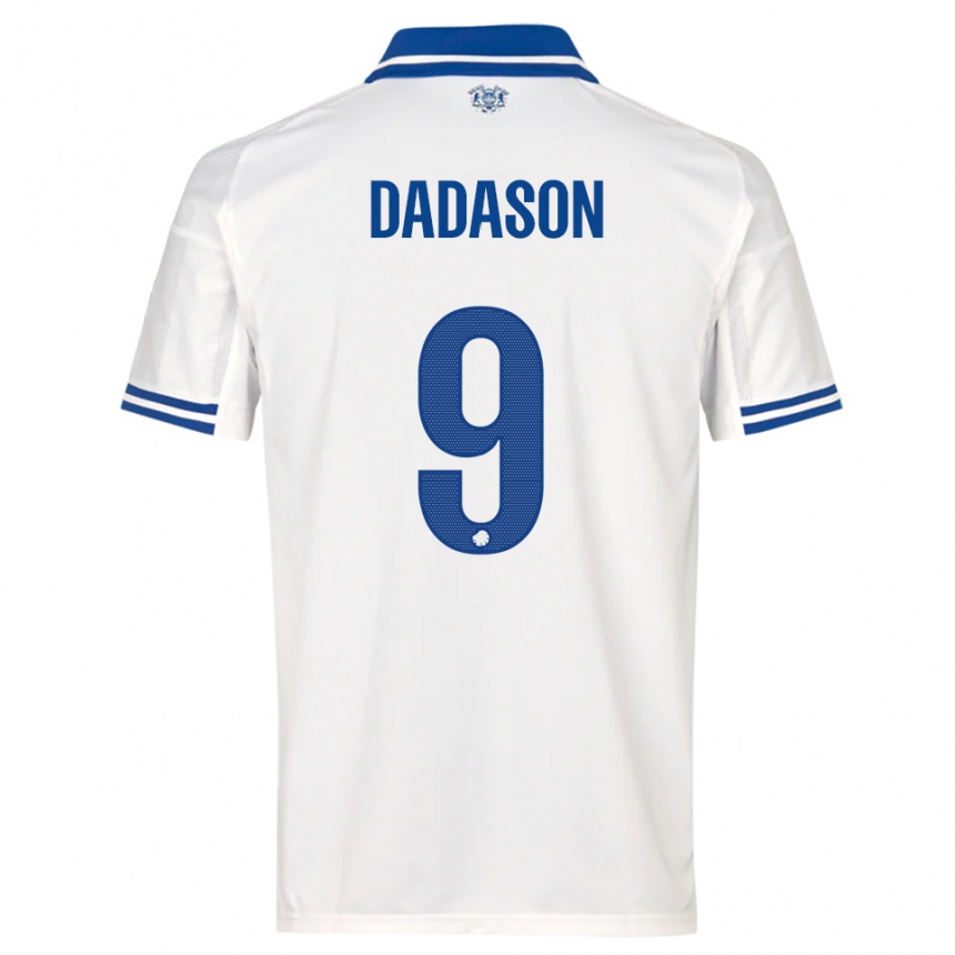 גברים כדורגל Viktor Dadason #9 לבן כחול ג'רזי ביתית 2025/26