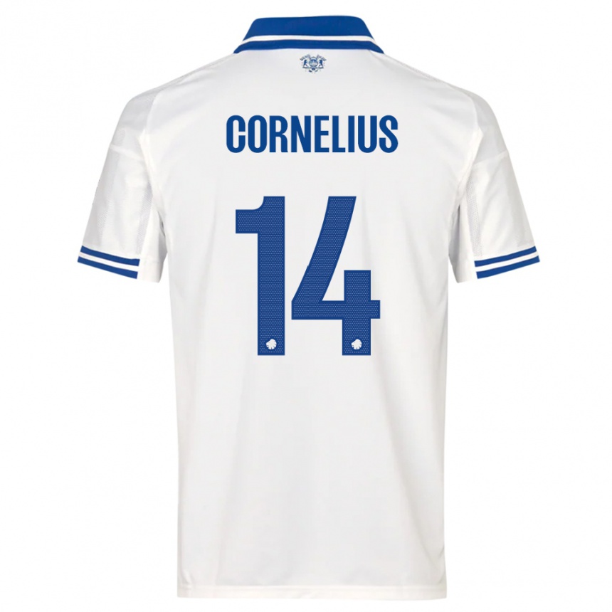 גברים כדורגל אנדראס קורנליוס #14 לבן כחול ג'רזי ביתית 2025/26 גברים כדורגל אנדראס קורנליוס #14 לבן כחול ג'רזי ביתית 2025/26