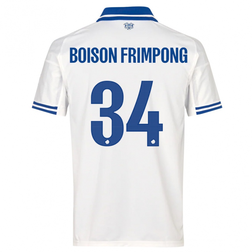 גברים כדורגל דייוויד פרימפונג #34 לבן כחול ג'רזי ביתית 2025/26