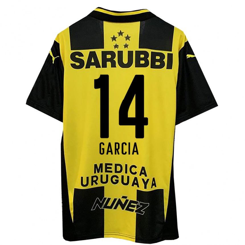 גברים כדורגל דמיאן גרסיה #14 צהוב שחור ג'רזי ביתית 2025/26