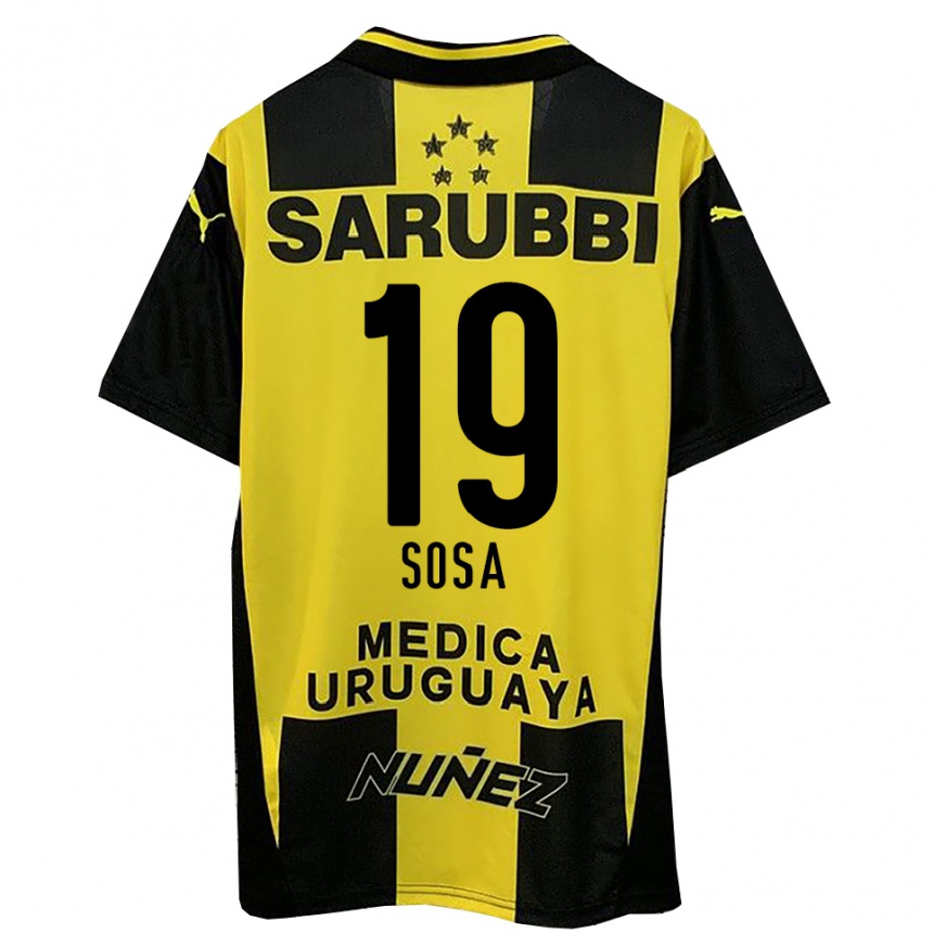 גברים כדורגל Diego Sosa #19 צהוב שחור ג'רזי ביתית 2025/26