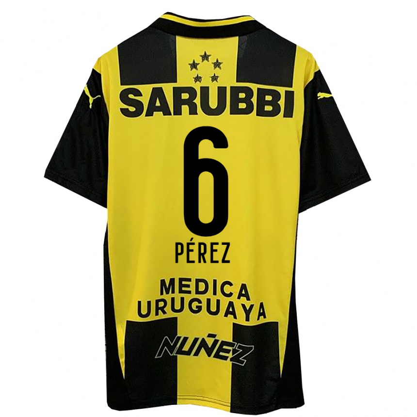 גברים כדורגל רודריגו פרס קסאדה #6 צהוב שחור ג'רזי ביתית 2025/26