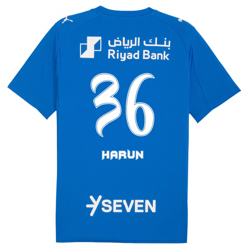 גברים כדורגל Saud Harun #36 כחול לבן ג'רזי ביתית 2025/26