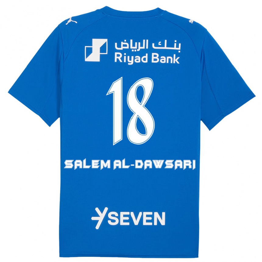 גברים כדורגל Nawaf Salem Al-Dawsari #18 כחול לבן ג'רזי ביתית 2025/26