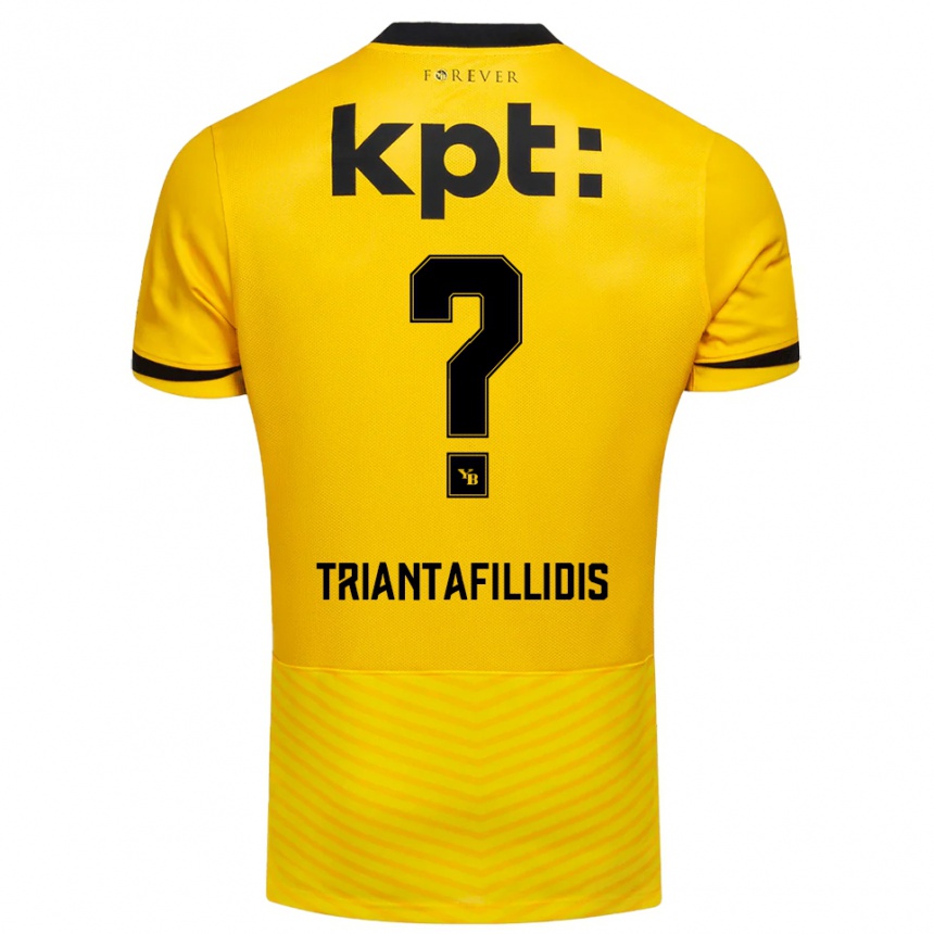 גברים כדורגל נווין טריאנטאפילידיס #0 צהוב שחור ג'רזי ביתית 2025/26