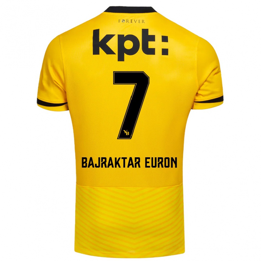 גברים כדורגל Euron Bajraktar #7 צהוב שחור ג'רזי ביתית 2025/26