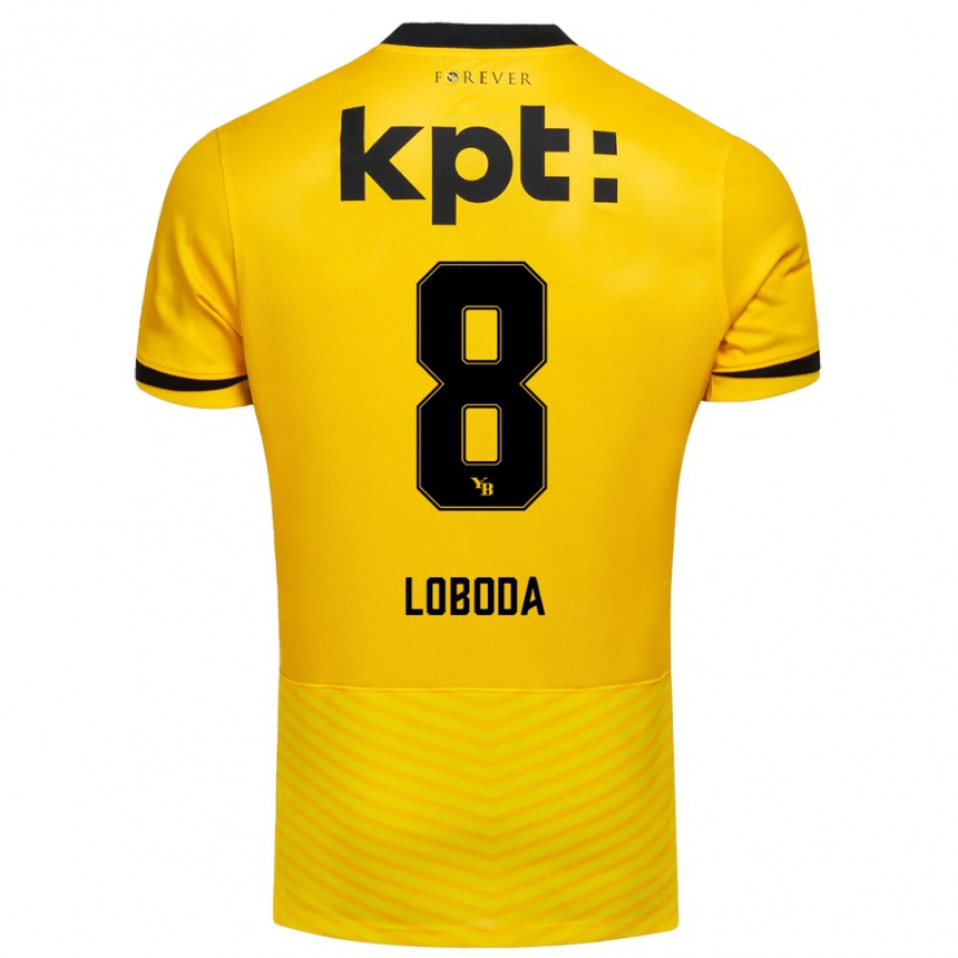 גברים כדורגל Vincent Loboda #8 צהוב שחור ג'רזי ביתית 2025/26