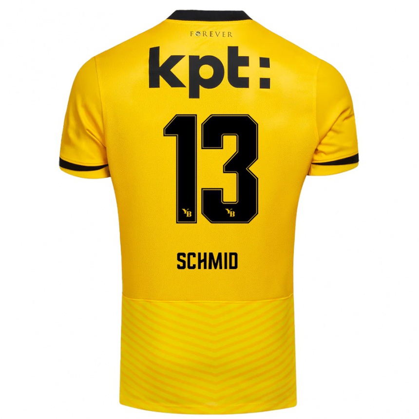 גברים כדורגל Benjamin Schmid #13 צהוב שחור ג'רזי ביתית 2025/26