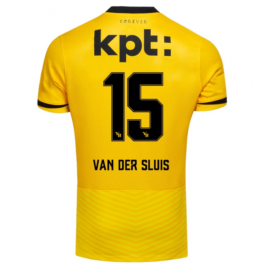 גברים כדורגל Gennaro Van Der Sluis #15 צהוב שחור ג'רזי ביתית 2025/26