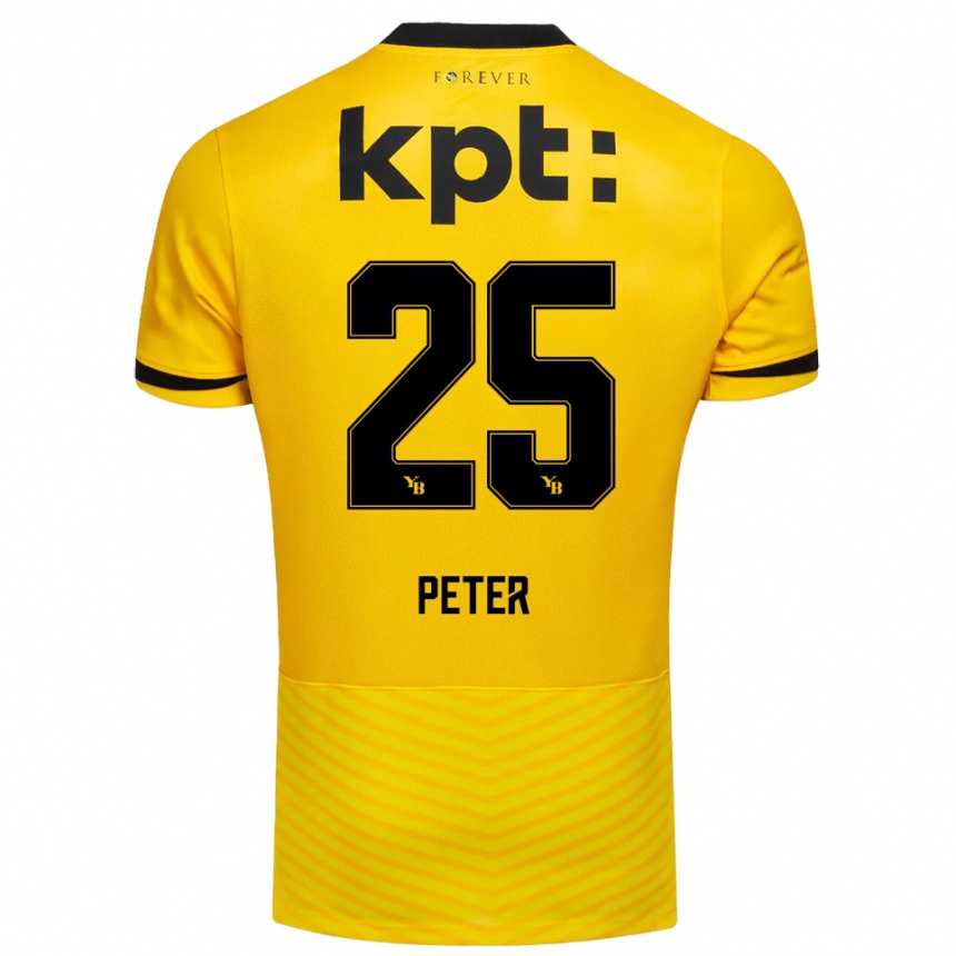 גברים כדורגל Luc Peter #25 צהוב שחור ג'רזי ביתית 2025/26 גברים כדורגל Luc Peter #25 צהוב שחור ג'רזי ביתית 2025/26