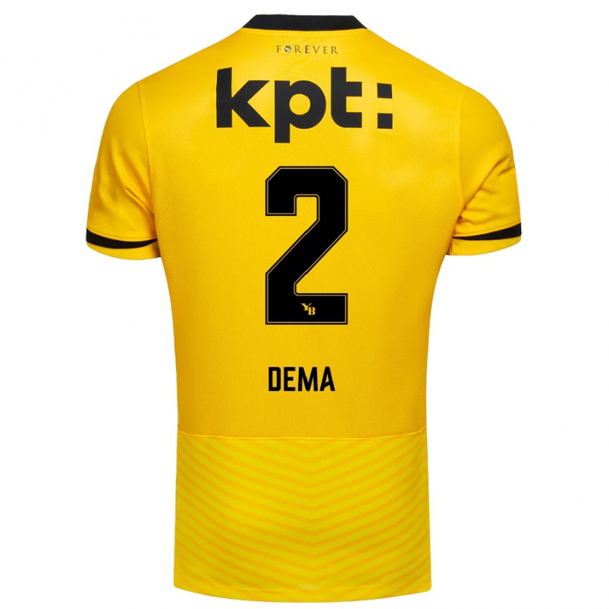 גברים כדורגל Besar Dema #2 צהוב שחור ג'רזי ביתית 2025/26