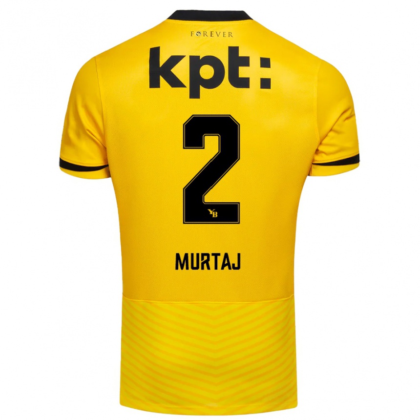 גברים כדורגל Auron Murtaj #2 צהוב שחור ג'רזי ביתית 2025/26