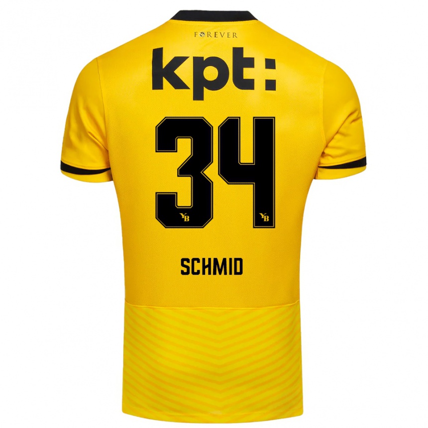 גברים כדורגל Céline Schmid #34 צהוב שחור ג'רזי ביתית 2025/26