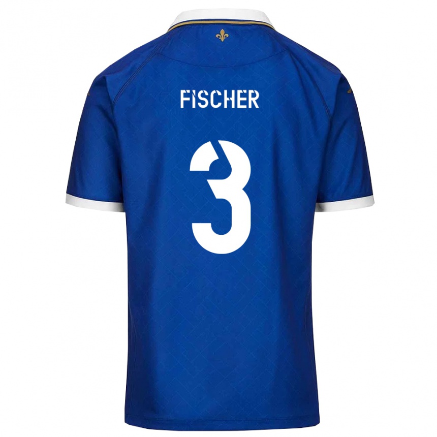 גברים כדורגל Mathias Fischer #3 כחול זהב ג'רזי ביתית 2025/26