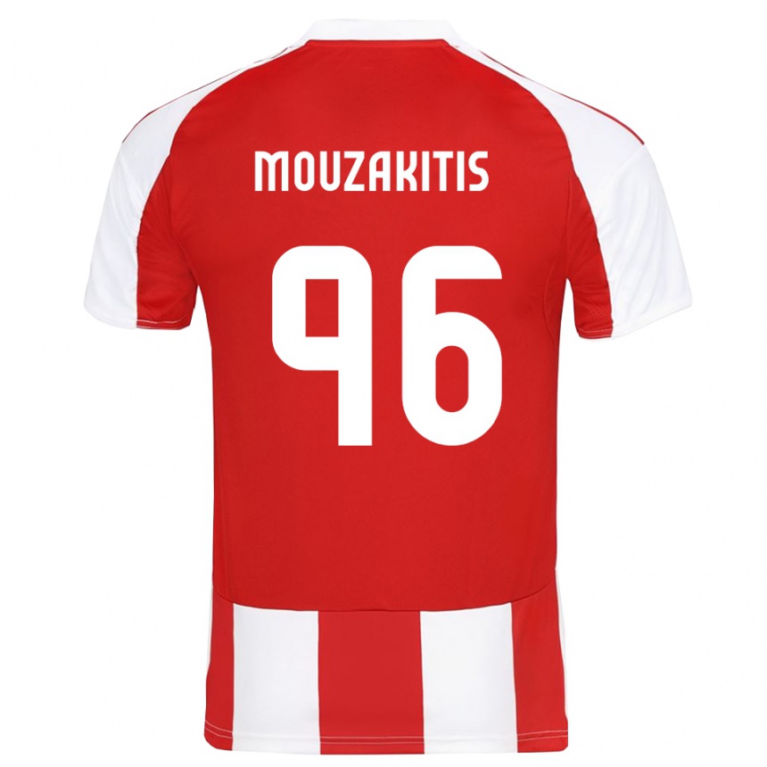 גברים כדורגל חריסטוס מוזאקיטיס #96 אדום לבן ג'רזי ביתית 2025/26