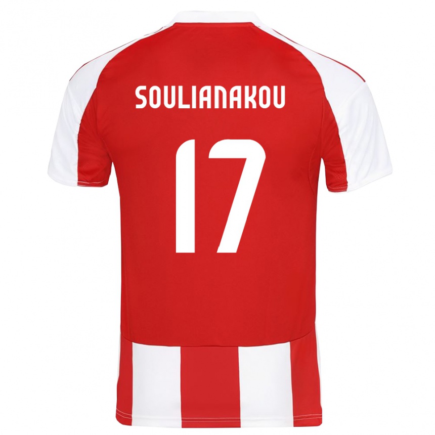 גברים כדורגל Stelio Soulianakou #17 אדום לבן ג'רזי ביתית 2025/26
