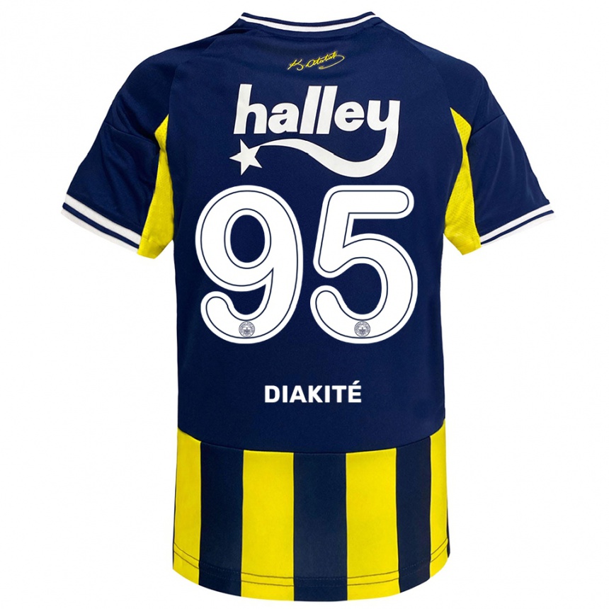 גברים כדורגל מרים דיאקיטה #95 צהוב כחול נייבי לבן ג'רזי ביתית 2025/26