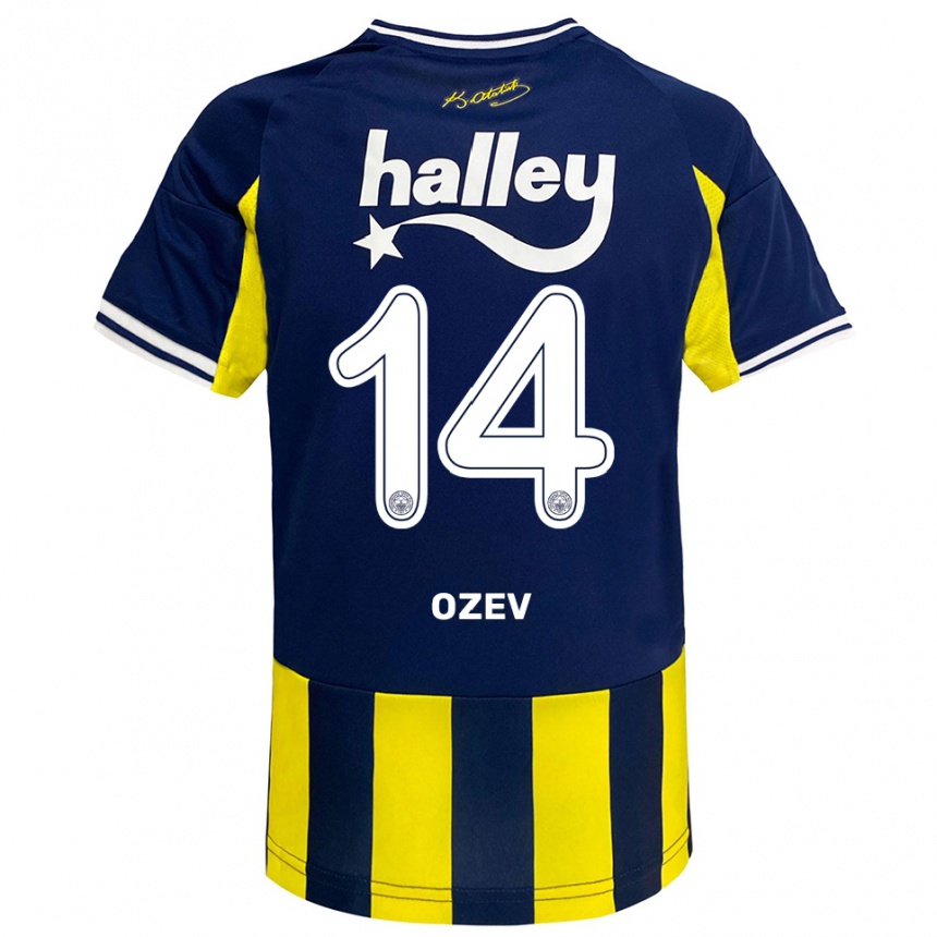 גברים כדורגל Ümran Özev #14 צהוב כחול נייבי לבן ג'רזי ביתית 2025/26