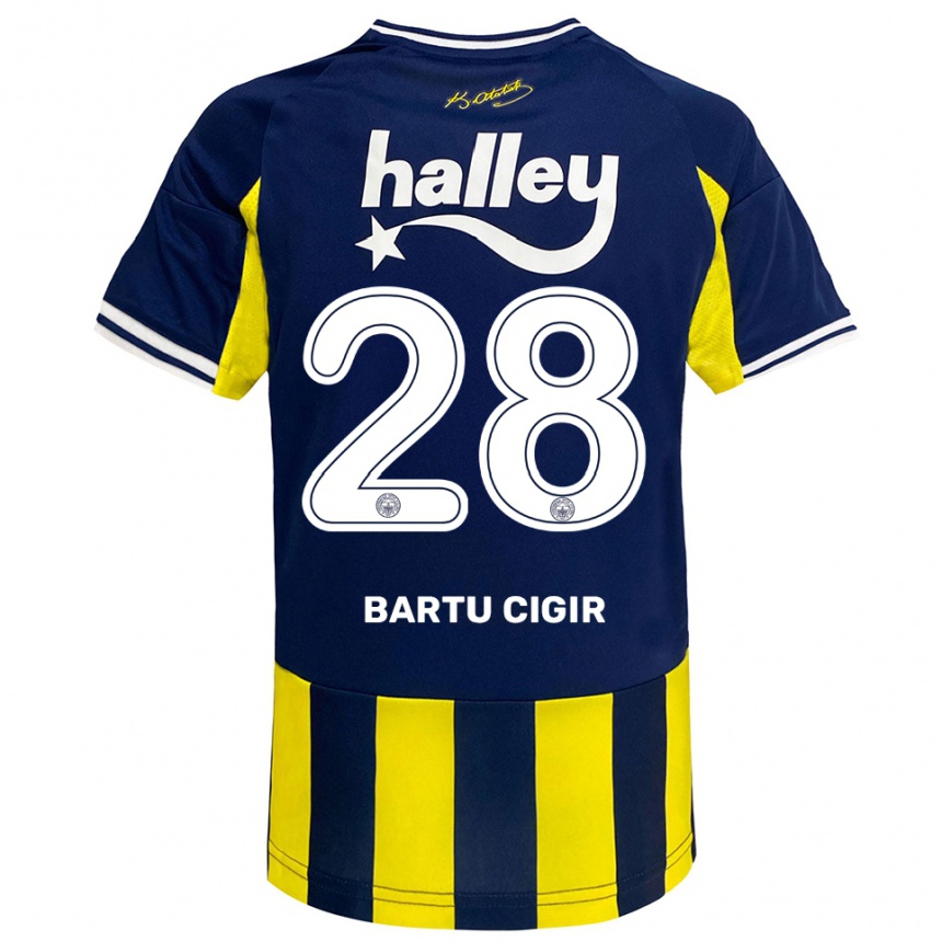גברים כדורגל Can Bartu Çığır #28 צהוב כחול נייבי לבן ג'רזי ביתית 2025/26