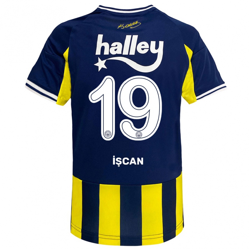 גברים כדורגל Berkay İşcan #19 צהוב כחול נייבי לבן ג'רזי ביתית 2025/26