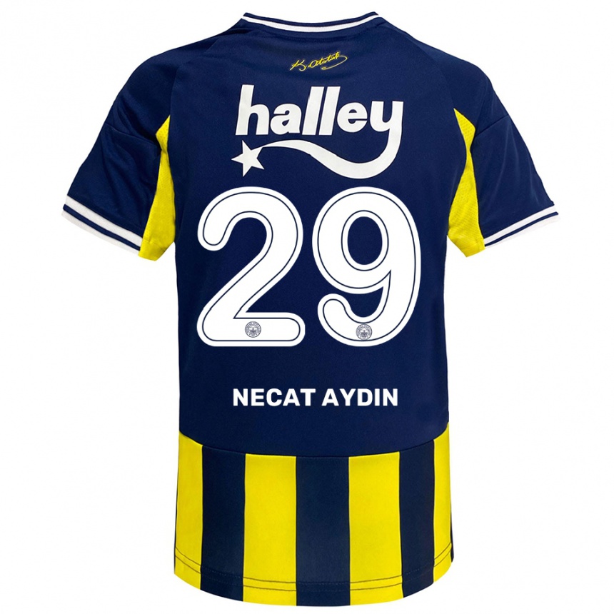 גברים כדורגל אחמט נג'את איידין #29 צהוב כחול נייבי לבן ג'רזי ביתית 2025/26