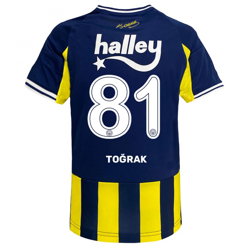 גברים כדורגל שוקור טוגראק #81 צהוב כחול נייבי לבן ג'רזי ביתית 2025/26