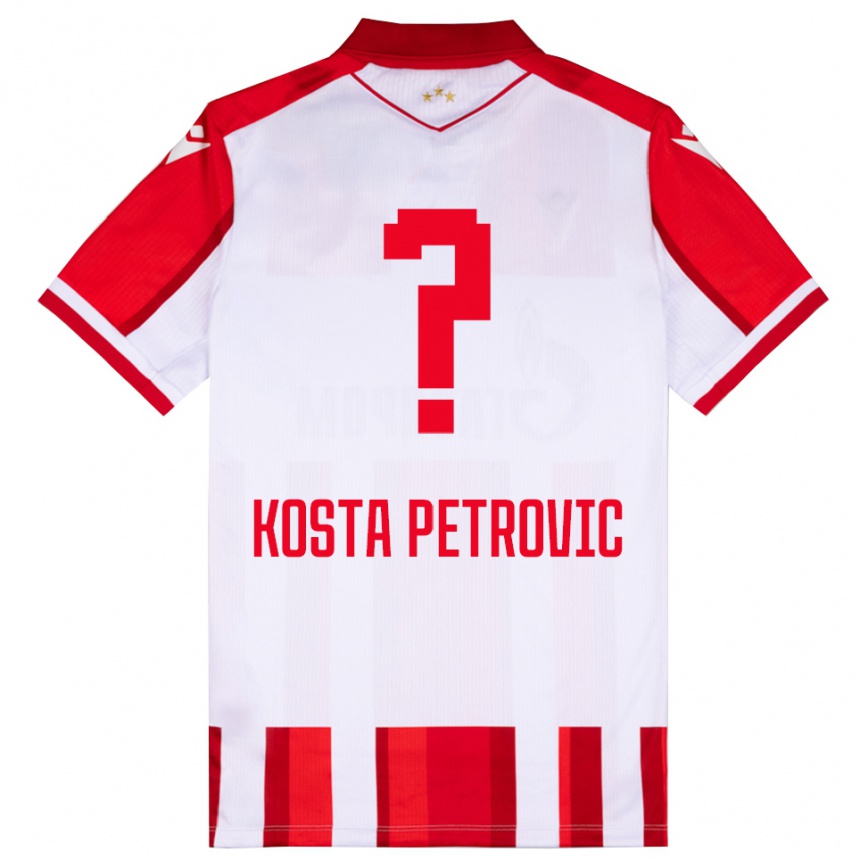 גברים כדורגל Kosta Petrovic #0 אדום לבן ג'רזי ביתית 2025/26