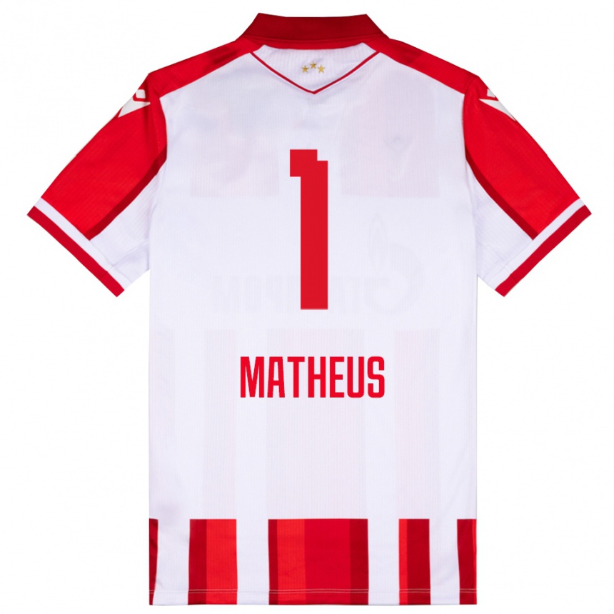 גברים כדורגל Matheus #1 אדום לבן ג'רזי ביתית 2025/26