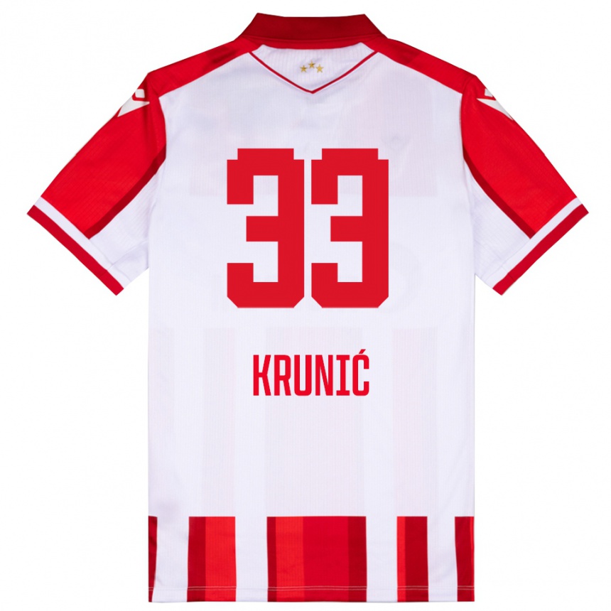 גברים כדורגל רדה קרוניץ' #33 אדום לבן ג'רזי ביתית 2025/26