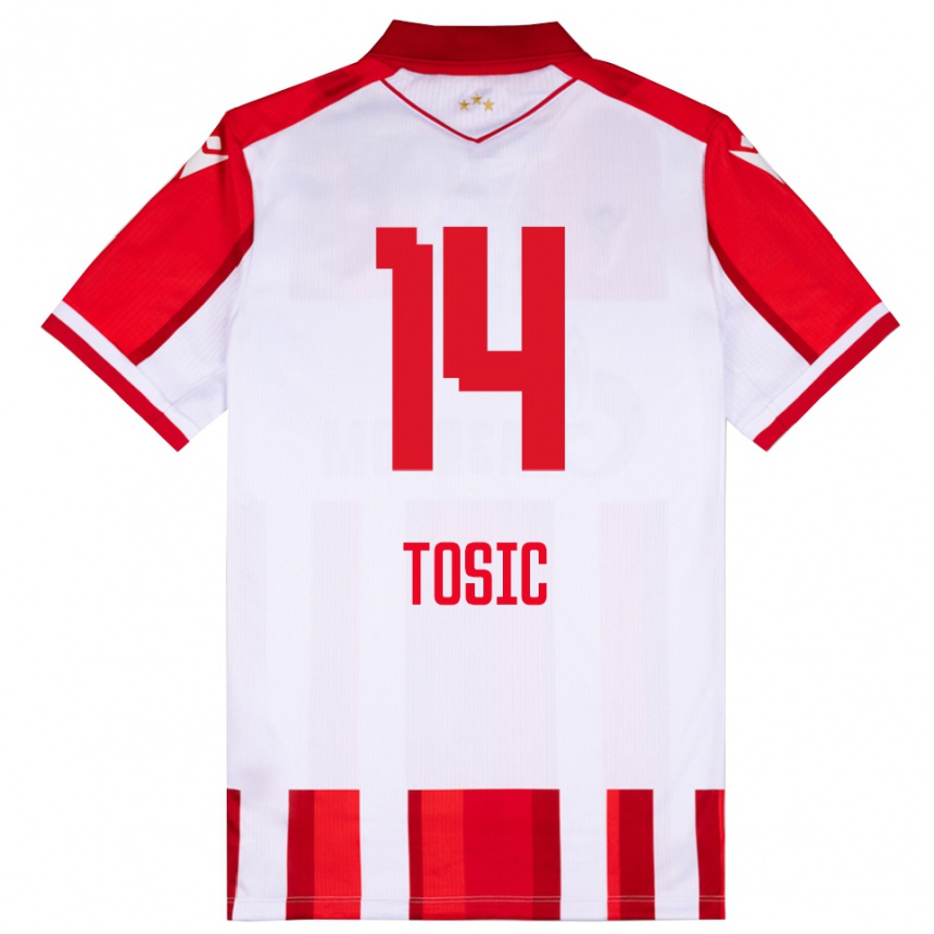 גברים כדורגל דאבורין טושיץ׳ #14 אדום לבן ג'רזי ביתית 2025/26