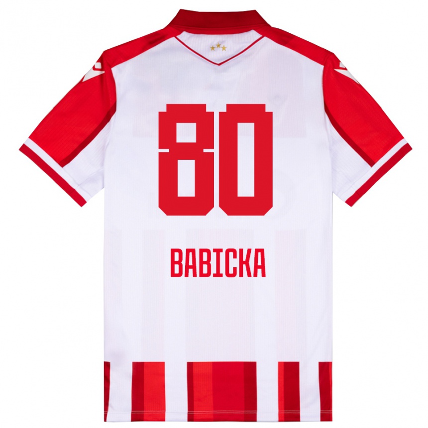 גברים כדורגל שאבי באביקה #80 אדום לבן ג'רזי ביתית 2025/26
