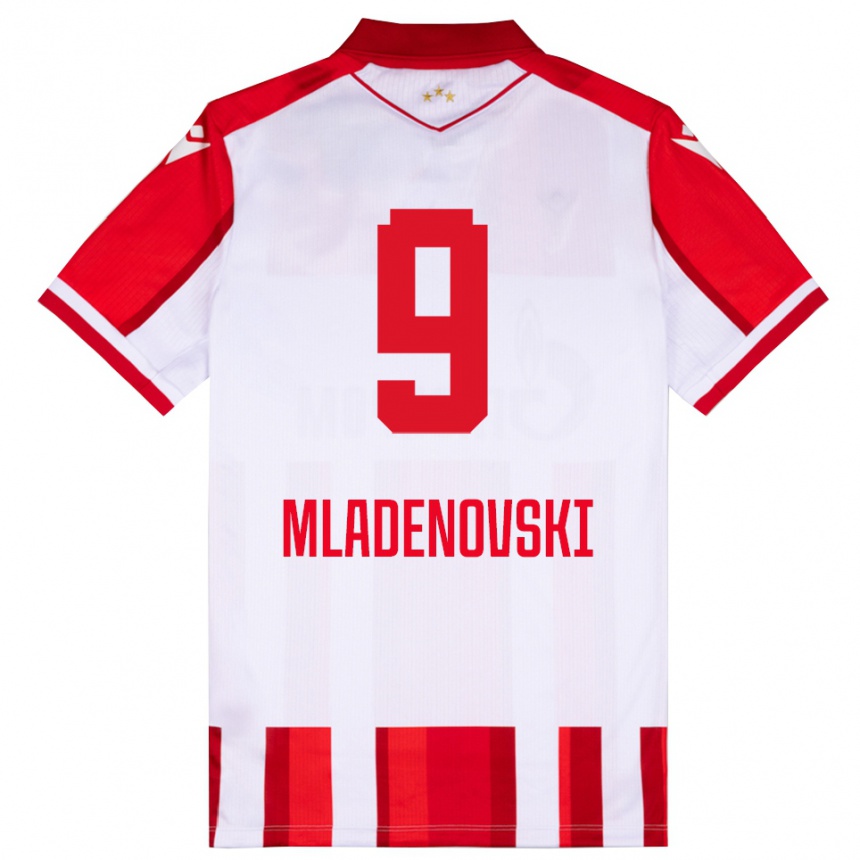 גברים כדורגל סטפן מלאדנובסקי #9 אדום לבן ג'רזי ביתית 2025/26