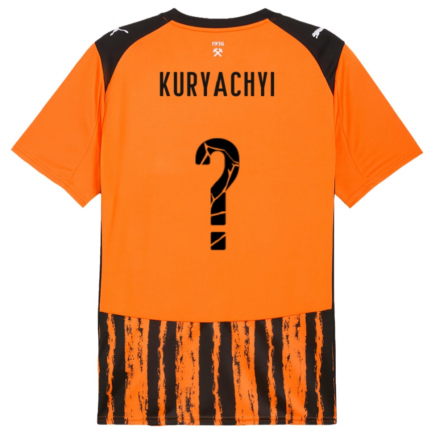 גברים כדורגל Artur Kuryachyi #0 כתום שחור ג'רזי ביתית 2025/26