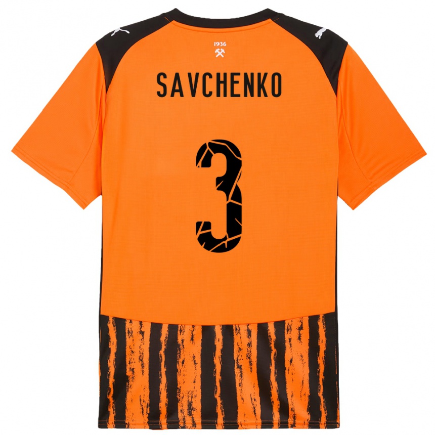 גברים כדורגל Roman Savchenko #3 כתום שחור ג'רזי ביתית 2025/26