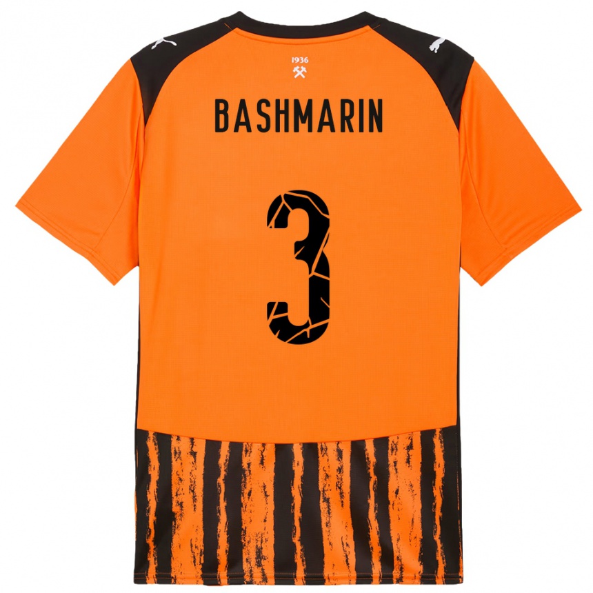 גברים כדורגל Oleksandr Bashmarin #3 כתום שחור ג'רזי ביתית 2025/26
