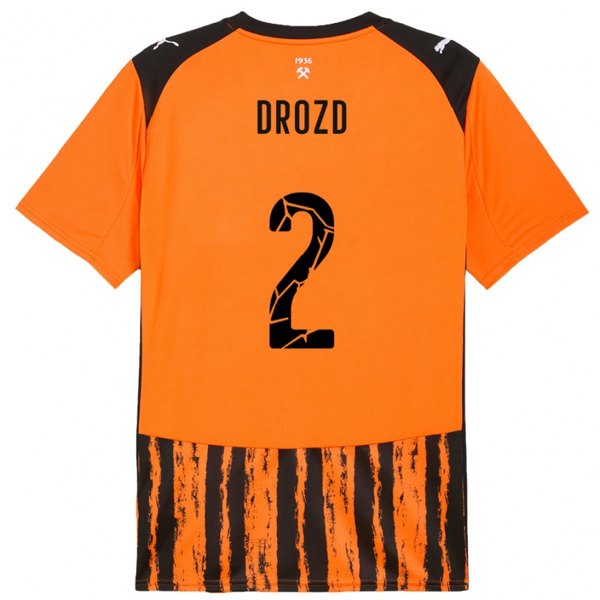 גברים כדורגל אנטון דרוזד #2 כתום שחור ג'רזי ביתית 2025/26